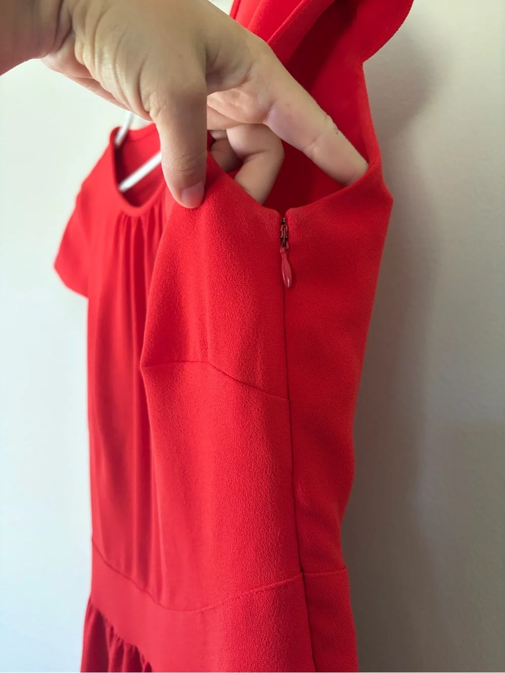 J. Crew Bright Red Cap-Sleeve Dress